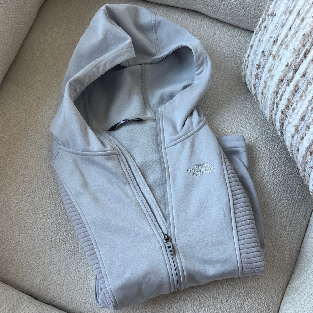 The North Face Light Gray Zip-Up Hoodie